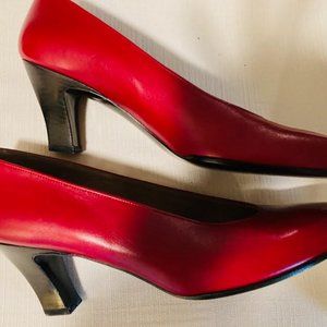 New Red Leather Charles Jourdan Pumps
